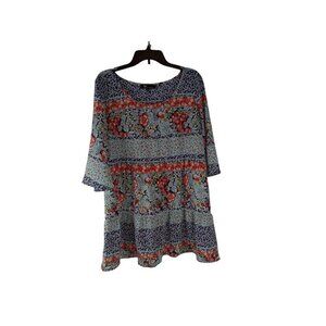 Be By Chetta B Womens Mini Dress Multicolor Tiered Woven Floral Flared Sleeve 12